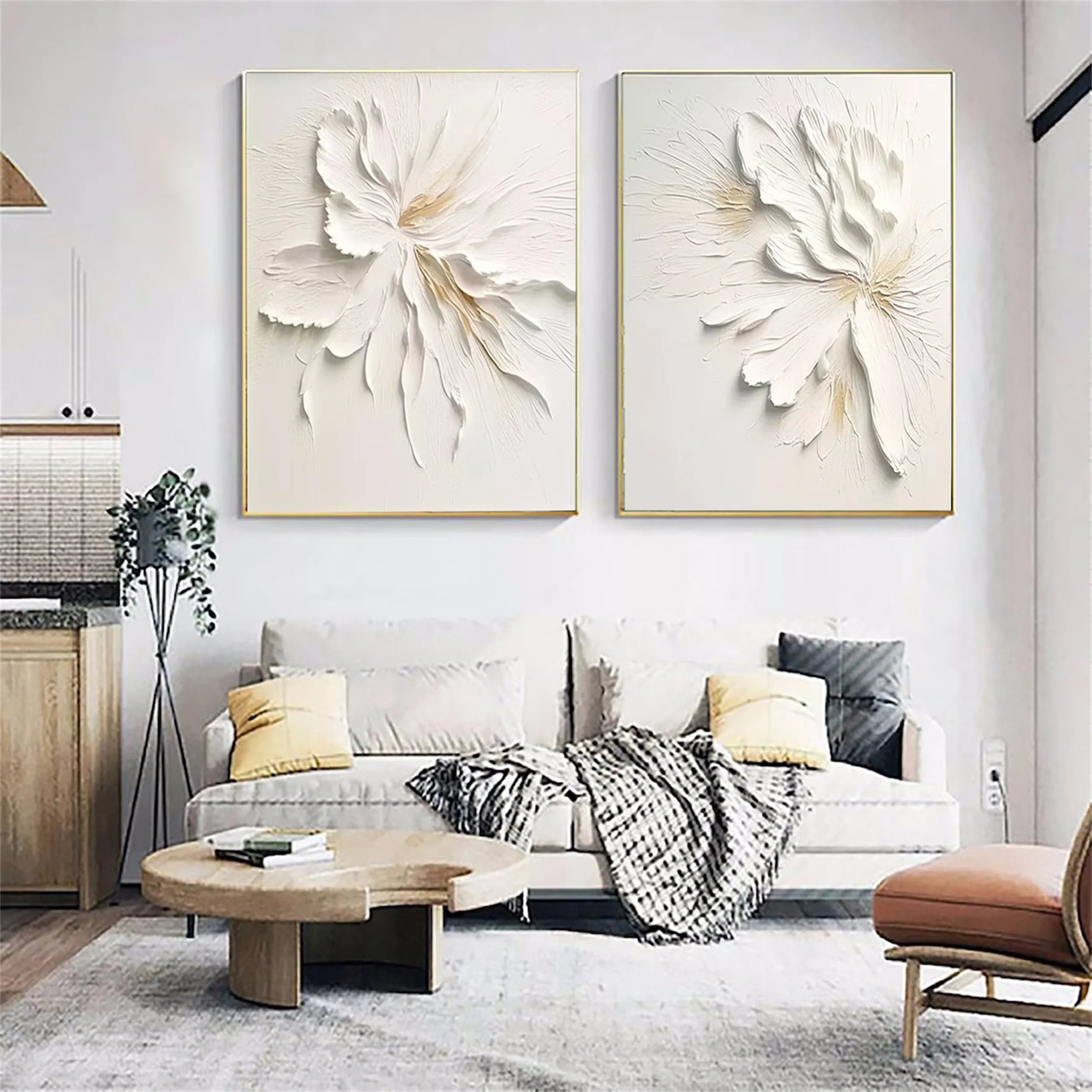 Plaster Art Texture Painting Set Of 2 #RAB028