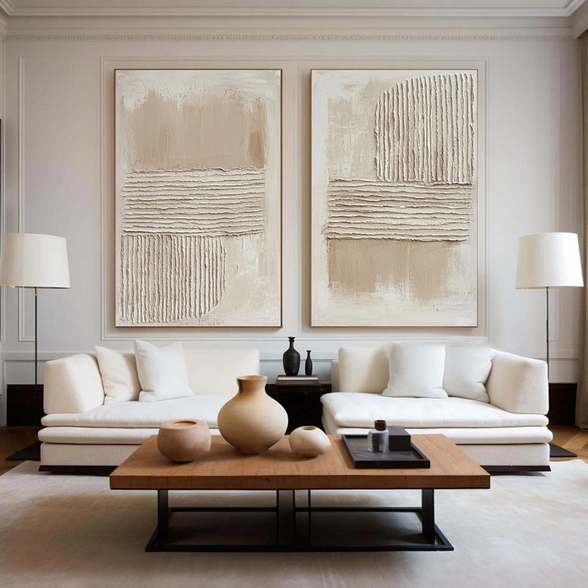 Plaster Art Texture Painting Set Of 2 #RAB049