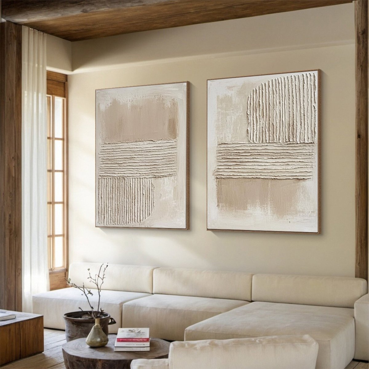 Plaster Art Texture Painting Set Of 2 #RAB049