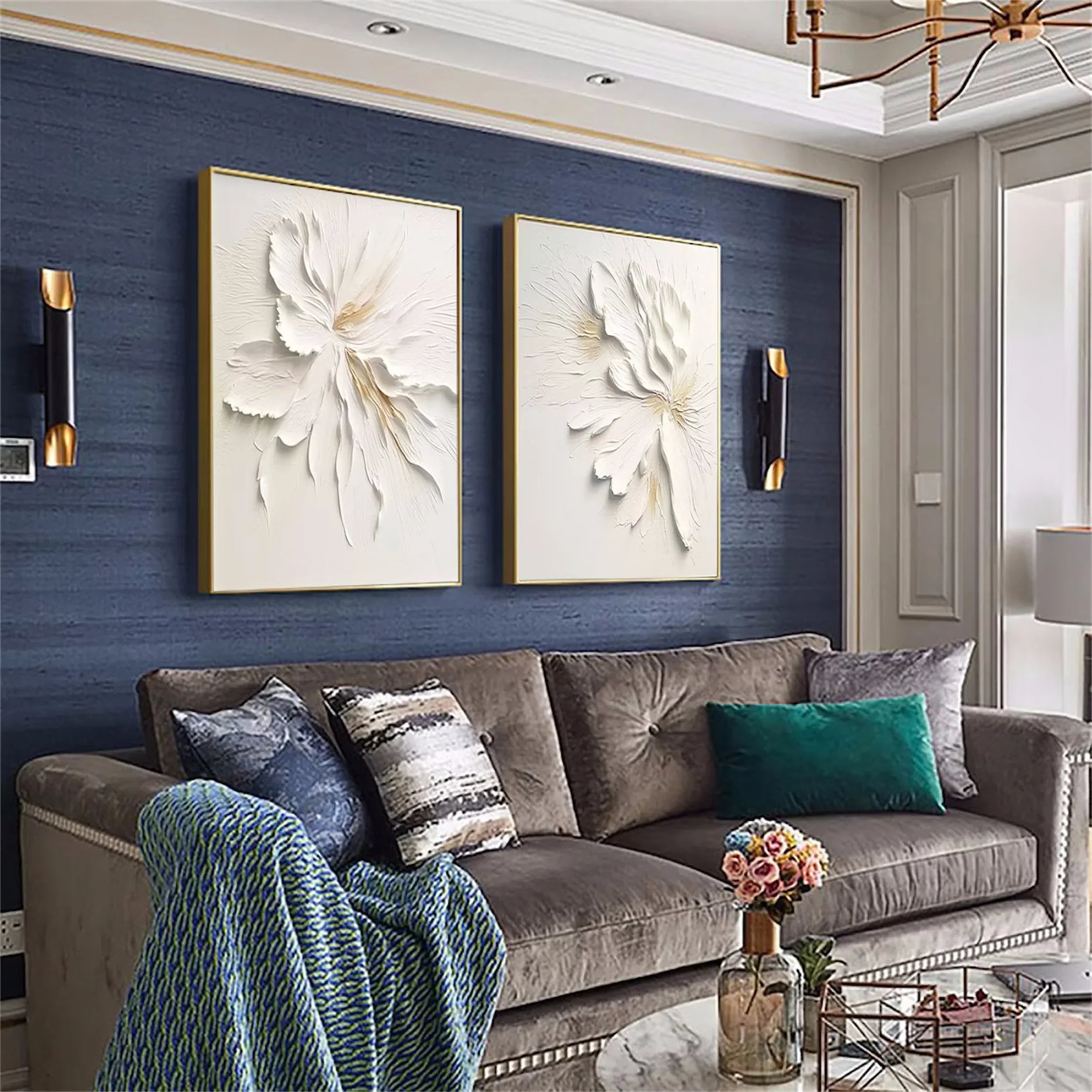 Plaster Art Texture Painting Set Of 2 #RAB028