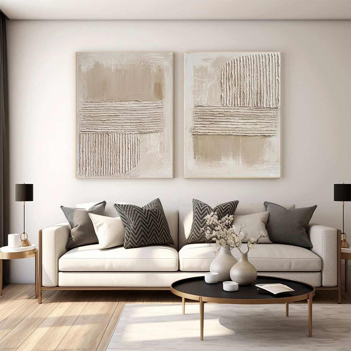 Plaster Art Texture Painting Set Of 2 #RAB049