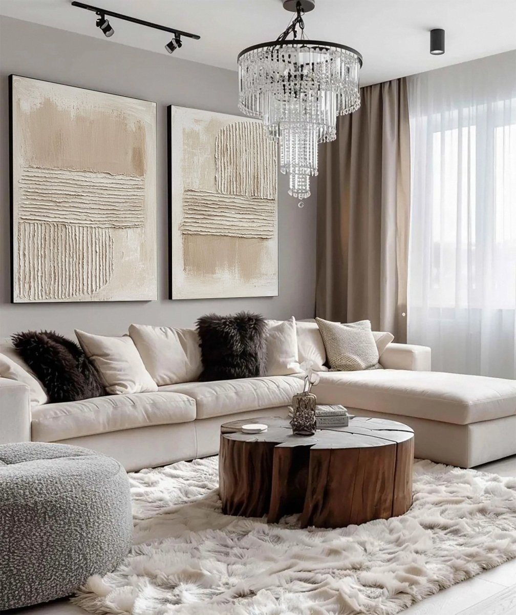 Plaster Art Texture Painting Set Of 2 #RAB049